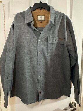NWOT Legendary Whitetails Mens Gray Chamois Cloth Button Down Long Sleeve XL